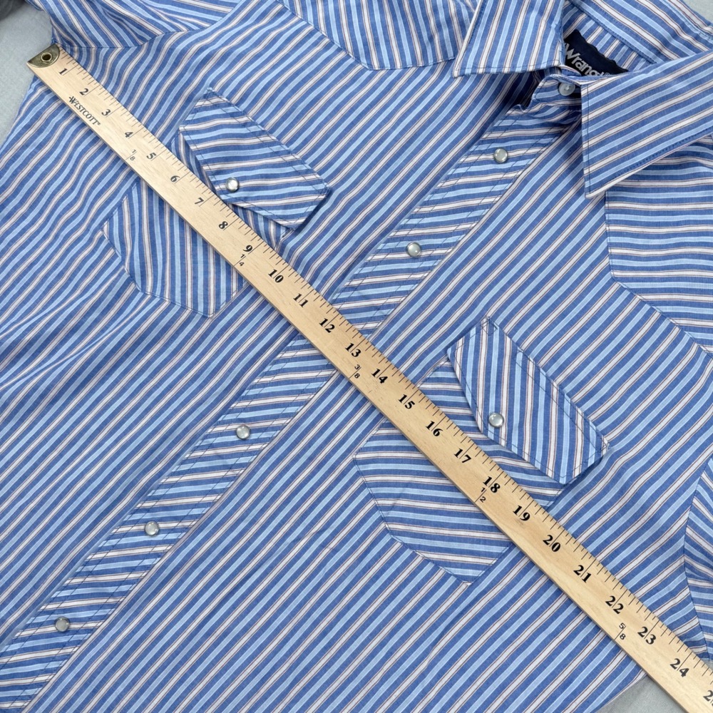 Lot of 2 Vintage Wrangler Pearl Snap Western Shirts Men Large Stripe Lightweight - Picture 6 of 9
